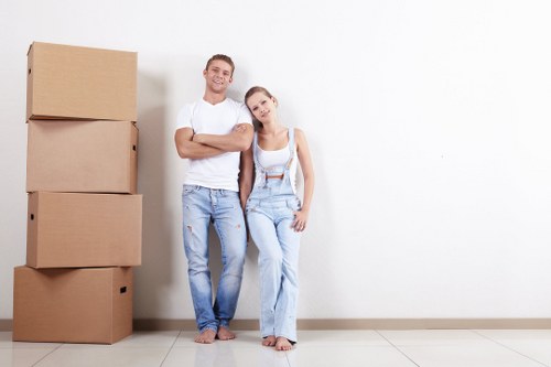 Professional house removals in Elephantandcastle with moving boxes and van