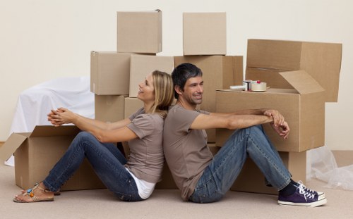 Wrapped sofa and chairs stored safely in a unit